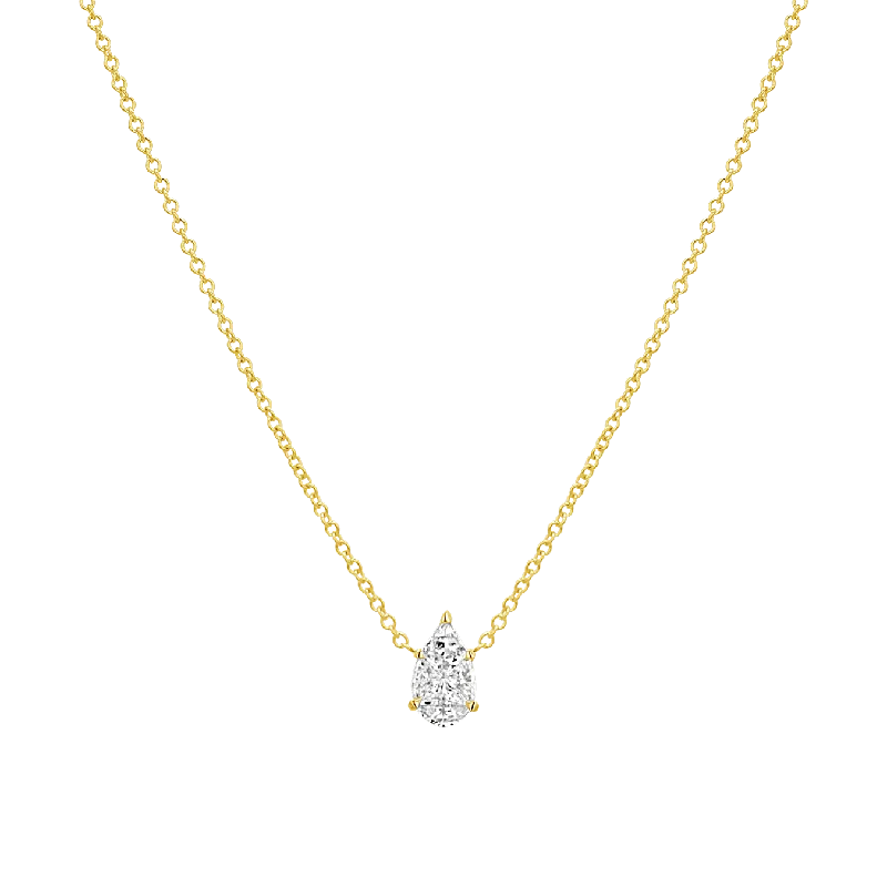 Shop Classic Women's Necklaces & Pendants with a Modern Twist-Pear Shape Illusion Set Diamond Necklace Shop Classic Women's Necklaces & Pendants with a Modern Twist-Pear Shape Illusion Set Diamond Necklace