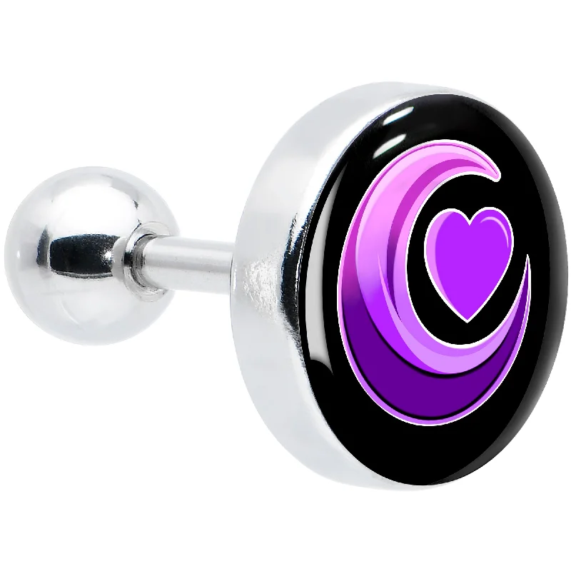 Women's Earrings – Elegant Designs for Every Personality--16 Gauge 1/4 Crescent Moon Heart Tragus Cartilage Earring Women's Earrings – Elegant Designs for Every Personality--16 Gauge 1/4 Crescent Moon Heart Tragus Cartilage Earring