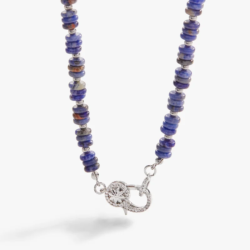 Shop Classic Women's Necklaces & Pendants with a Modern Twist-Sodalite Carabiner Necklace Shop Classic Women's Necklaces & Pendants with a Modern Twist-Sodalite Carabiner Necklace