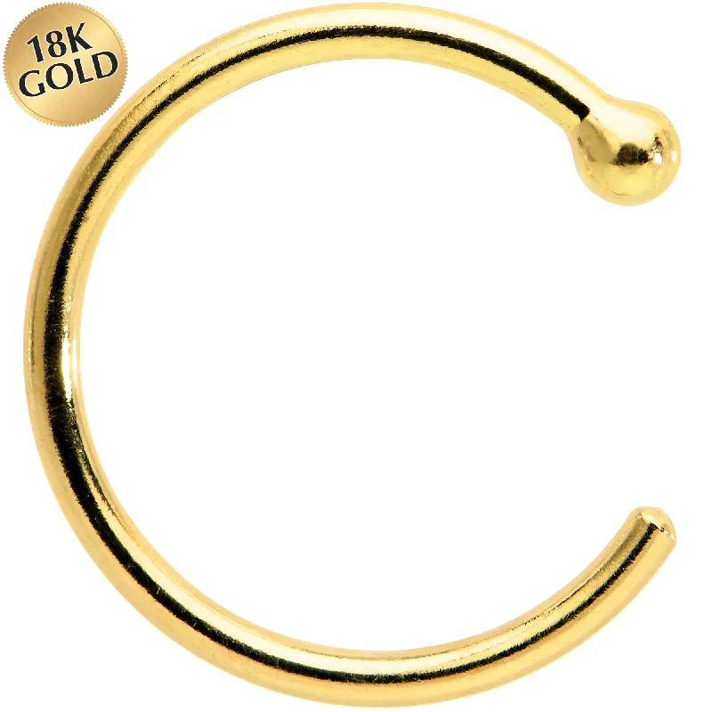 Nose Rings with Teardrop Design -20 Gauge 5/16 Solid 18KT Yellow Gold Nose Hoop