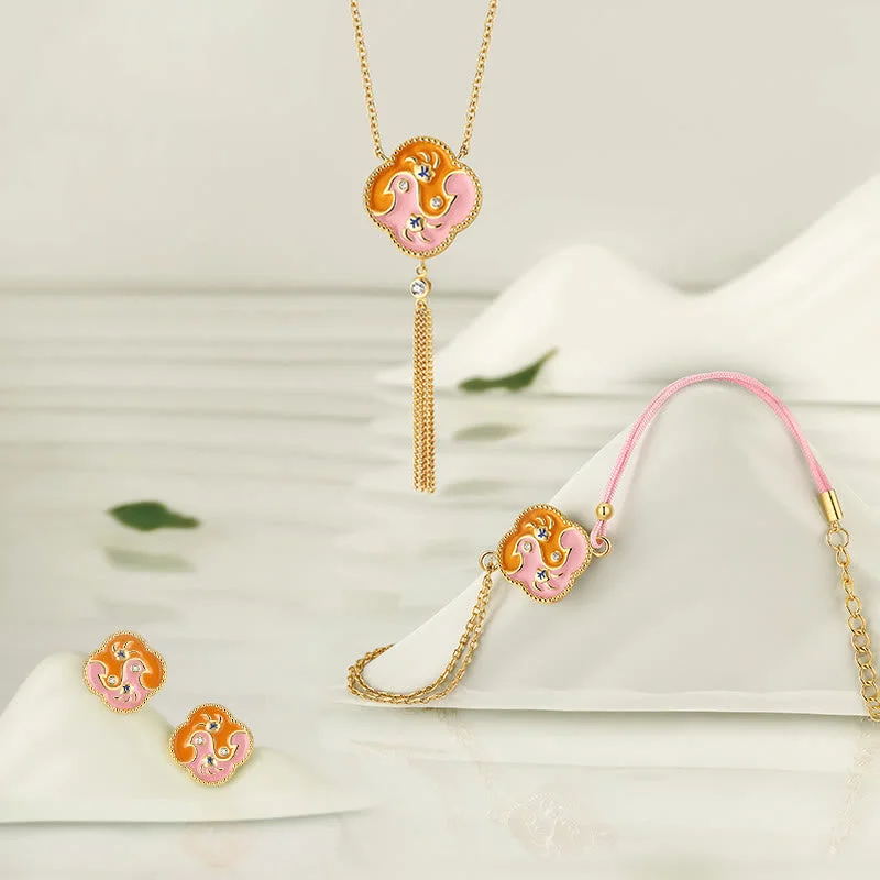 Large Wedding Bangles for Women-Buddha Stones 18K Gold Plated Copper Two Birds Zircon Healing Necklace Pendant Bracelet Earrings Set Large Wedding Bangles for Women-Buddha Stones 18K Gold Plated Copper Two Birds Zircon Healing Necklace Pendant Bracelet Earrings Set