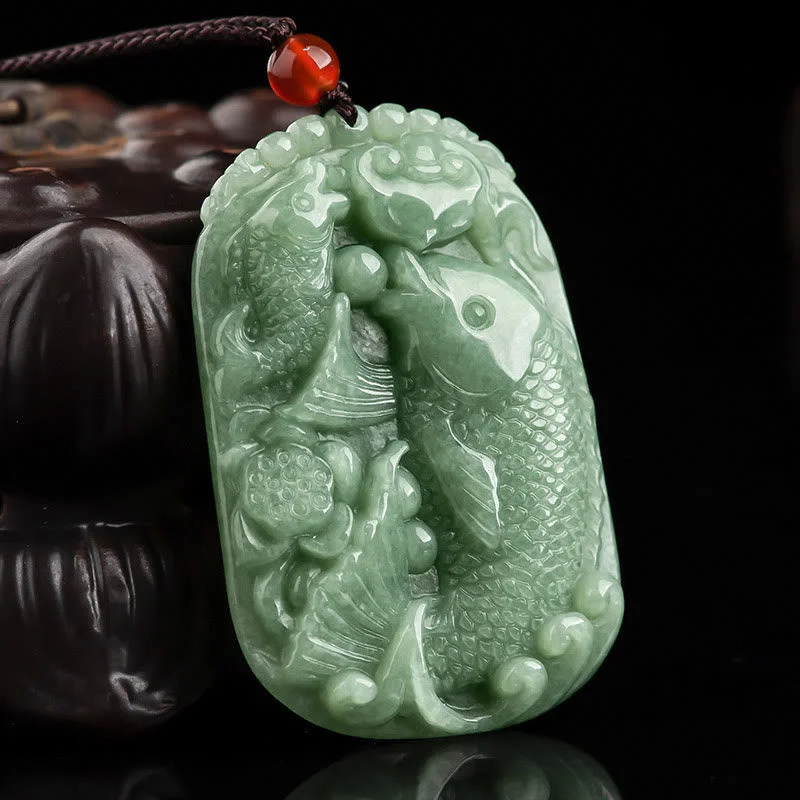 Shop Classic Women's Necklaces & Pendants with a Modern Twist-Buddha Stones Natural Jade Koi Fish Lotus Wealth Prosperity Necklace Pendant Shop Classic Women's Necklaces & Pendants with a Modern Twist-Buddha Stones Natural Jade Koi Fish Lotus Wealth Prosperity Necklace Pendant