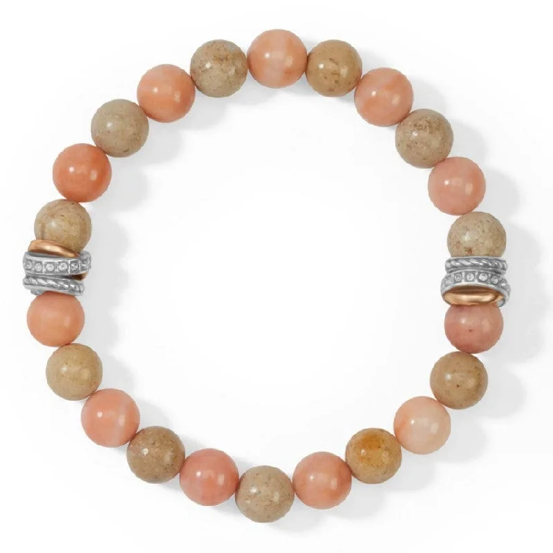 Handcrafted Bangles for Women-Neptune's Rings Blush Stretch Bracelet