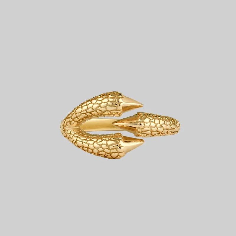 Chic Women's Rings for Fashion-Forward Looks-MERCY. Eagle Claw Gold Wrap Ring