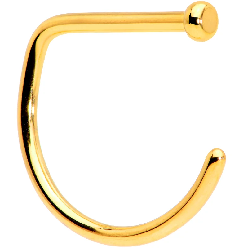 Nose Rings for Vibrant Fashion -18 Gauge 3/8 Gold Tone G23 Implant Grade Titanium D Shape Nose Hoop Nose Rings for Vibrant Fashion -18 Gauge 3/8 Gold Tone G23 Implant Grade Titanium D Shape Nose Hoop