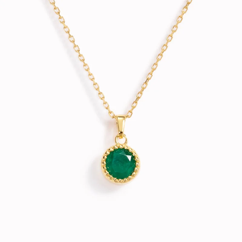 Shop Classic Women's Necklaces & Pendants with a Modern Twist-May Birthstone Necklace - Green Agate Shop Classic Women's Necklaces & Pendants with a Modern Twist-May Birthstone Necklace - Green Agate