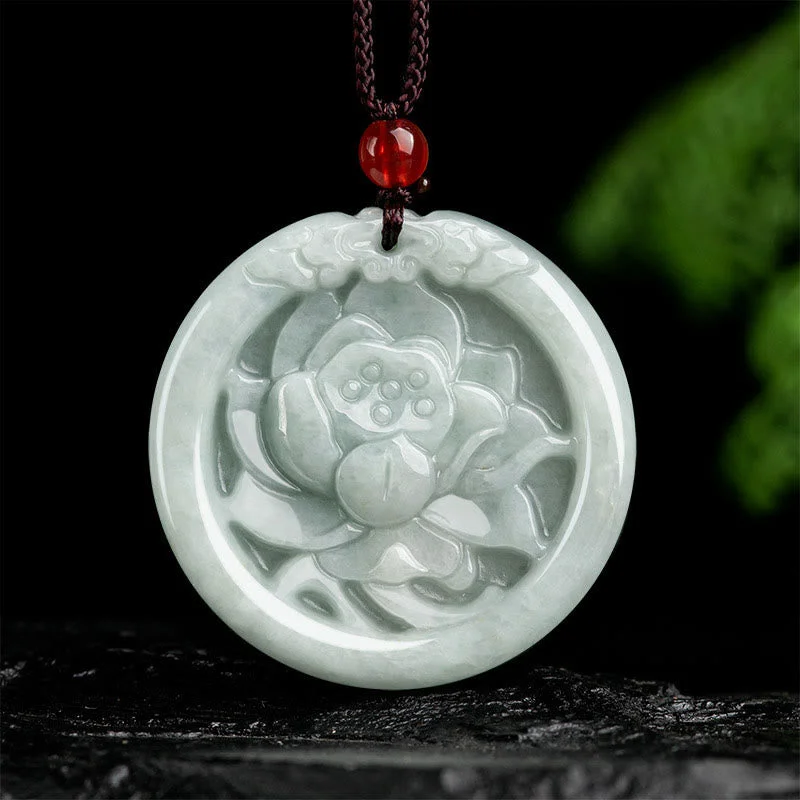 Shop Classic Women's Necklaces & Pendants with a Modern Twist-Buddha Stones Natural Jade Lotus Flower Carved Prosperity Necklace Pendant Shop Classic Women's Necklaces & Pendants with a Modern Twist-Buddha Stones Natural Jade Lotus Flower Carved Prosperity Necklace Pendant