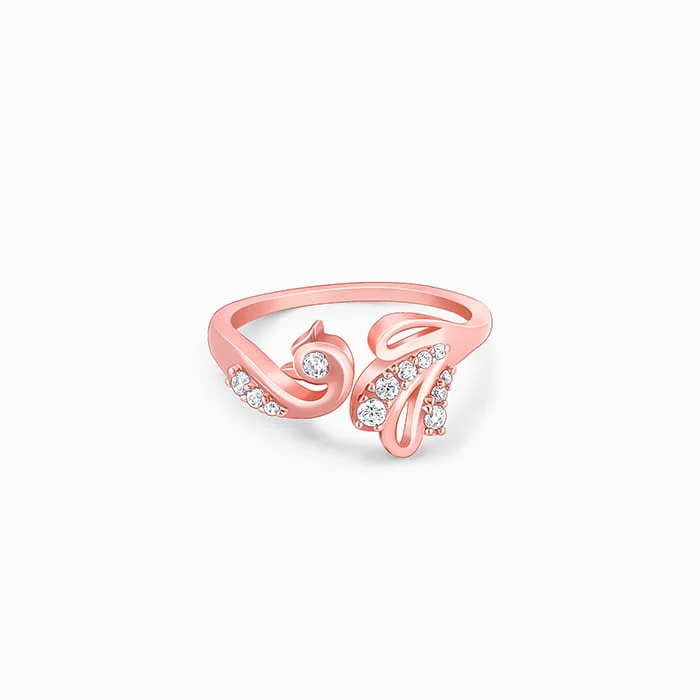 Chic Women's Rings for Fashion-Forward Looks-Rose Gold Manmohak Mor Ring