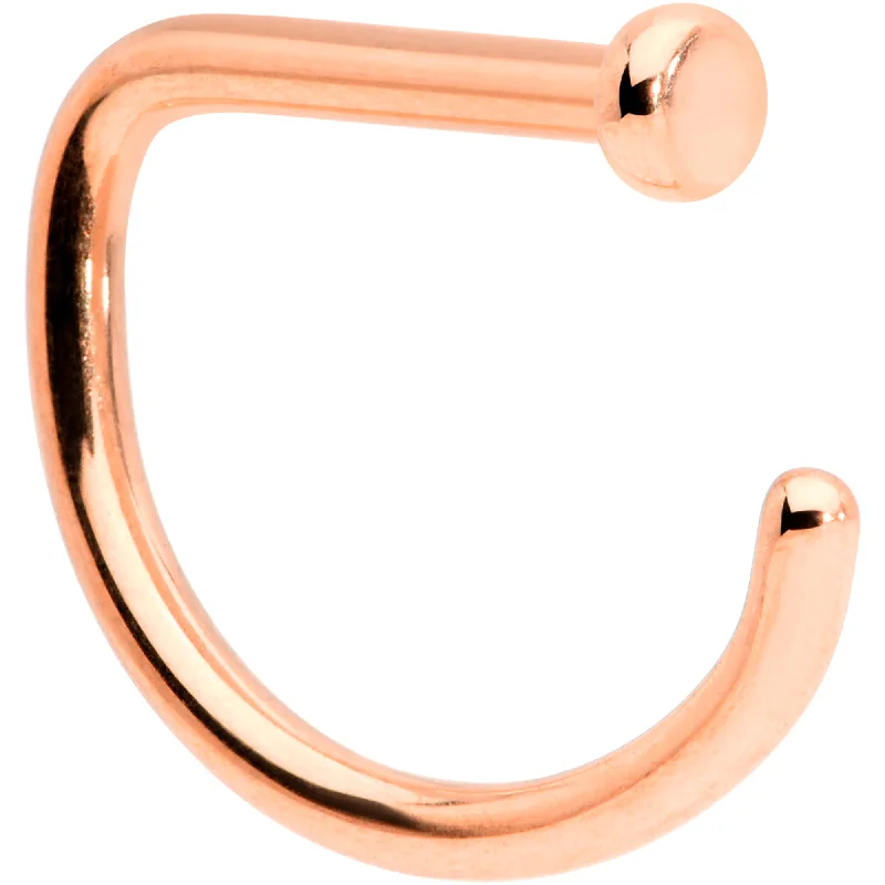 Silver Hoop Nose Rings -18 Gauge 5/16 Rose Gold Tone Grade 23 Titanium D Shape Nose Hoop Silver Hoop Nose Rings -18 Gauge 5/16 Rose Gold Tone Grade 23 Titanium D Shape Nose Hoop
