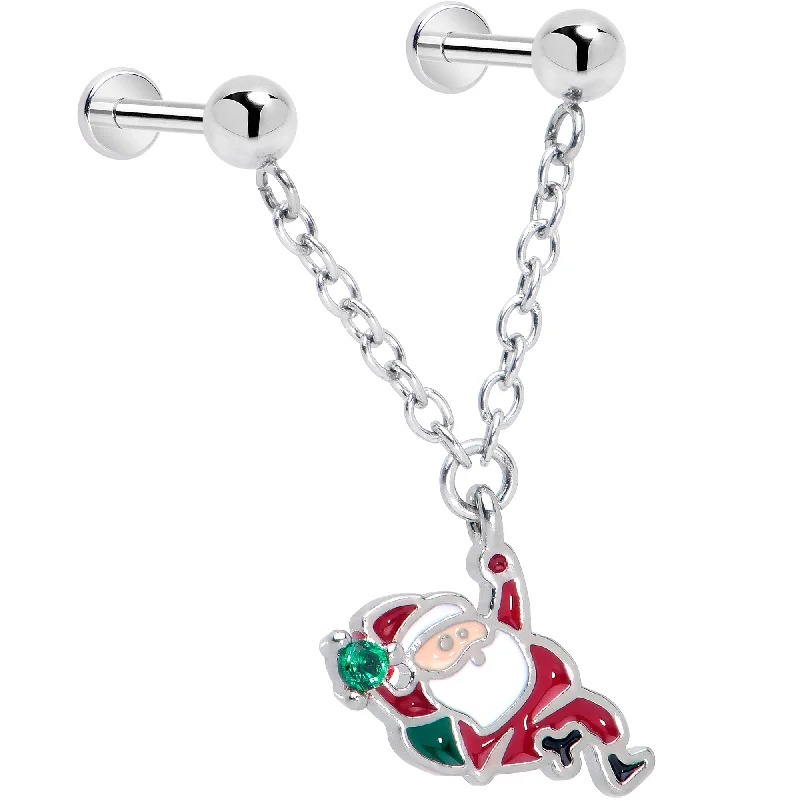 Women's Earrings – Elegant Designs for Every Personality--Christmas Flat Back Earrings - Santa Claus Holiday Double Earrings