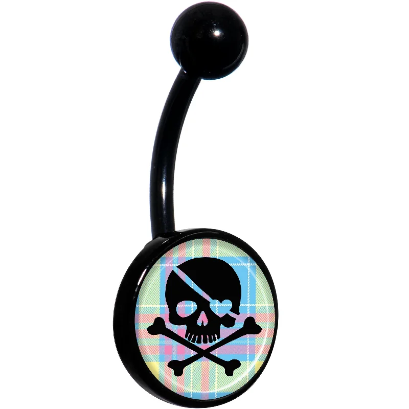 Stylish Belly Rings for Women Who Love Fashion -Pink Green Plaid Heart Skull Black Belly Ring Stylish Belly Rings for Women Who Love Fashion -Pink Green Plaid Heart Skull Black Belly Ring