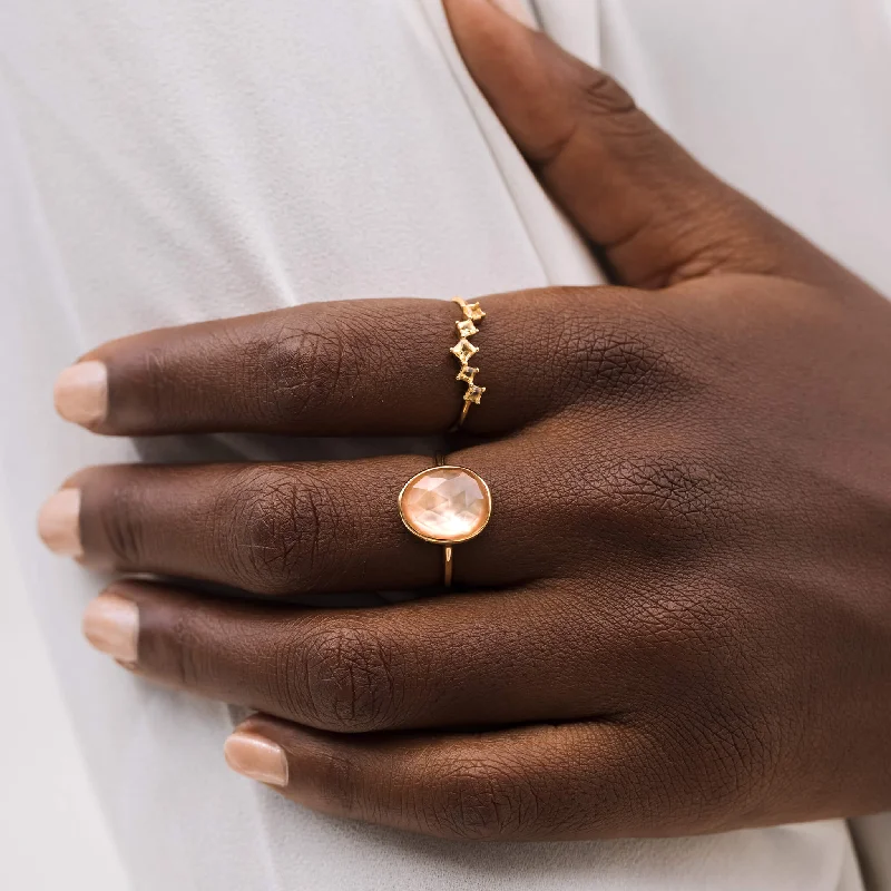 Chic Women's Rings for Fashion-Forward Looks-Dusty Coral Statement Ring - Window to my Soul Chic Women's Rings for Fashion-Forward Looks-Dusty Coral Statement Ring - Window to my Soul