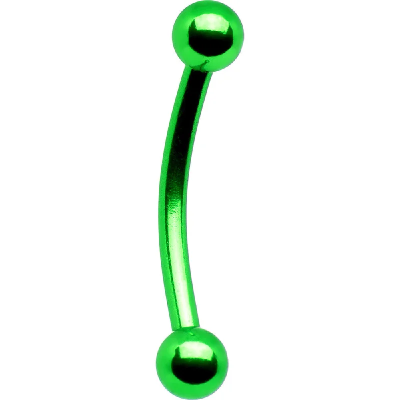 Women's Earrings – Elegant Designs for Every Personality--16 Gauge Green Electro Titanium Eyebrow Ring