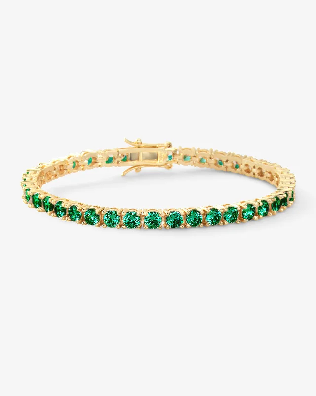 Stylish Bangles for Women with Diamonds-Grand Heiress Tennis Bracelet - Gold|Emerald Stylish Bangles for Women with Diamonds-Grand Heiress Tennis Bracelet - Gold|Emerald