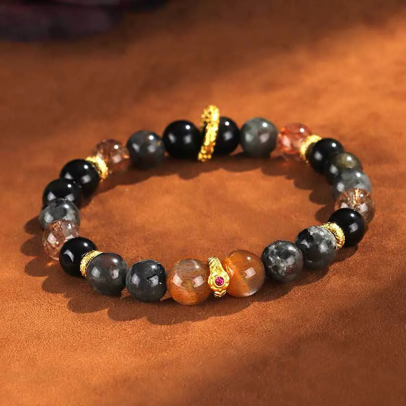 Men's Wristbands for Sportswear-Buddha Stones Sun Stone Lava Rock Positive Bracelet