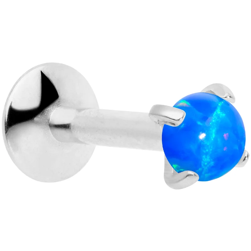 Vibrant Lip Rings with Bold Colors16G 5/16 3mm Blue Syn Opal G23 Titanium Internal Thread Labret Vibrant Lip Rings with Bold Colors16G 5/16 3mm Blue Syn Opal G23 Titanium Internal Thread Labret