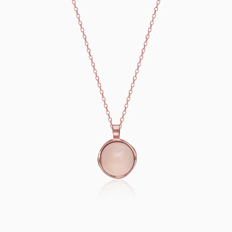 Shop Classic Women's Necklaces & Pendants with a Modern Twist-Rose Gold Pink Chalcedony Pendant Shop Classic Women's Necklaces & Pendants with a Modern Twist-Rose Gold Pink Chalcedony Pendant