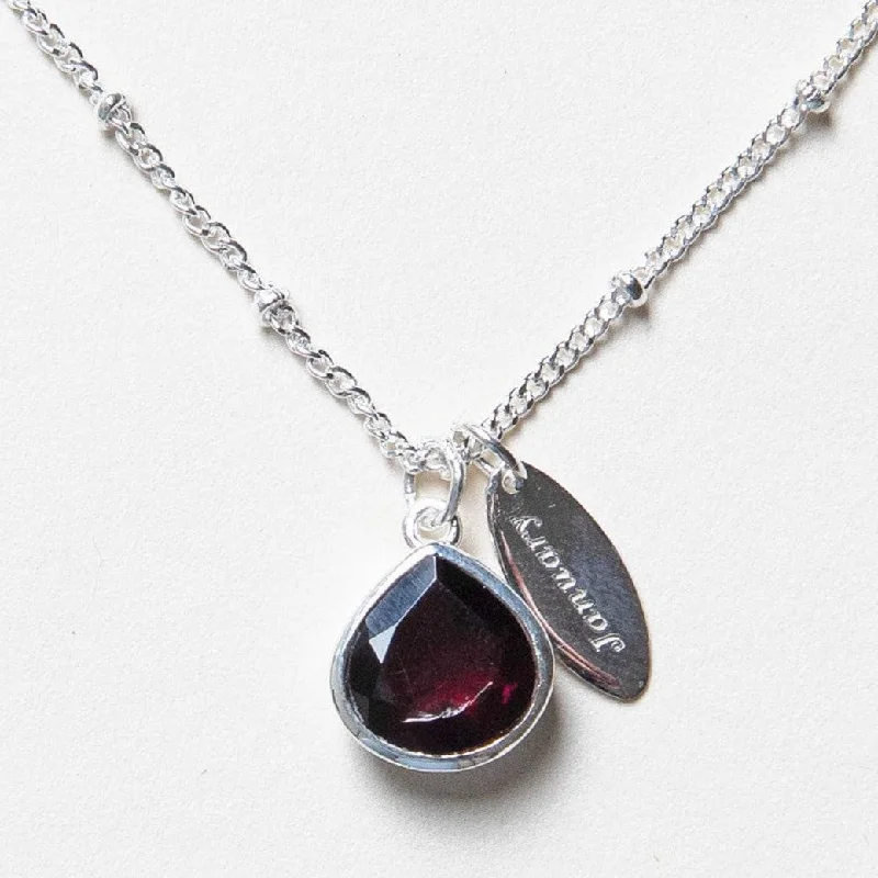 Exclusive Men's Necklaces & Pendants for the Modern Gentleman-January Garnet Birthstone Necklace Exclusive Men's Necklaces & Pendants for the Modern Gentleman-January Garnet Birthstone Necklace