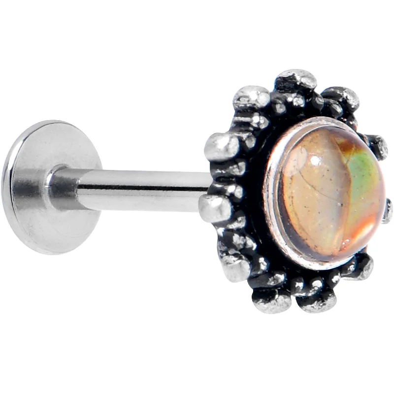 Lip Rings for Creative Piercing Styles16 Gauge 5/16 Brown Faux Shell Circle of Glam Labret Monroe Tragus