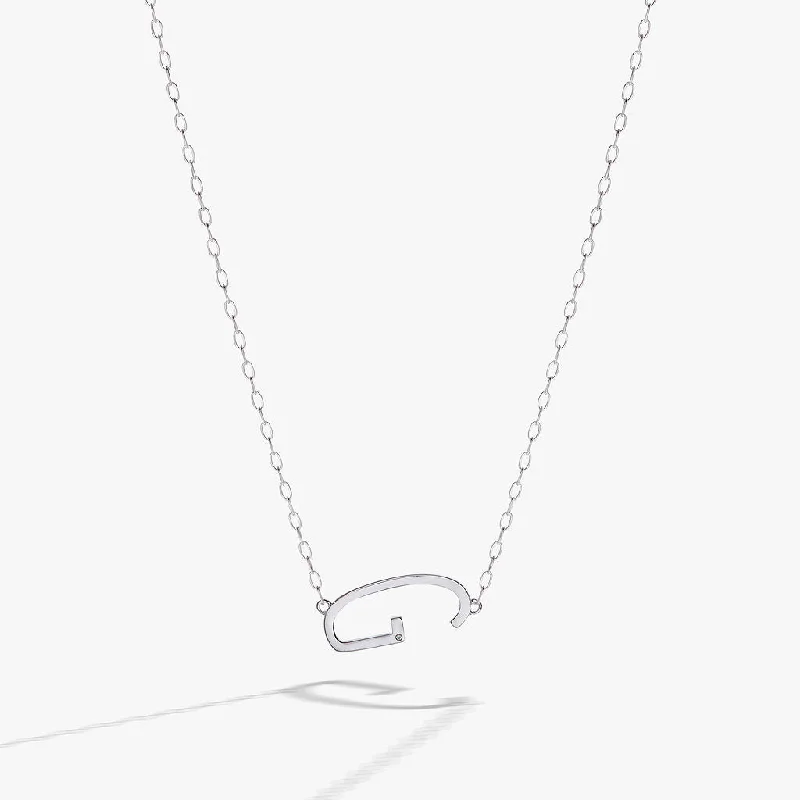 Shop Classic Women's  Necklaces & Pendants with a Modern Twist-Initial G Precious Elongated Necklace