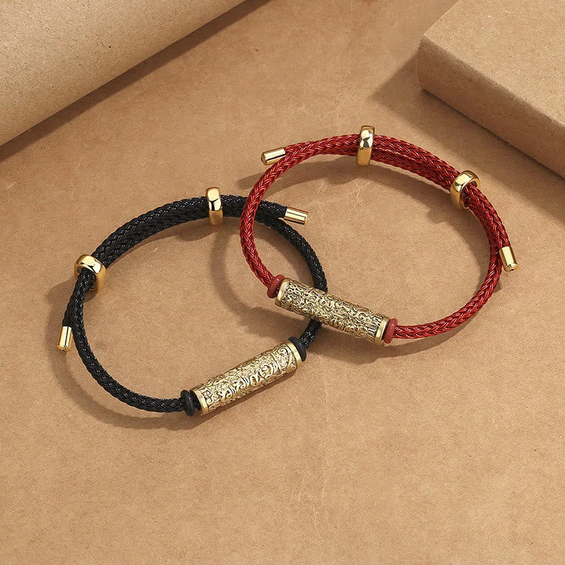 Trendy Metal Bangles for Women-Buddha Stones Tibet Handmade Tai Sui Rope Protection Strength Braided Bracelet