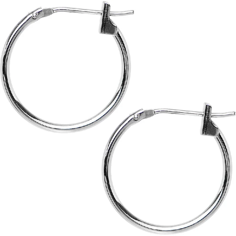 Women's Earrings – Elegant Designs for Every Personality--14KT White Gold 1.5mm 5/8 Inch Hoop Earrings