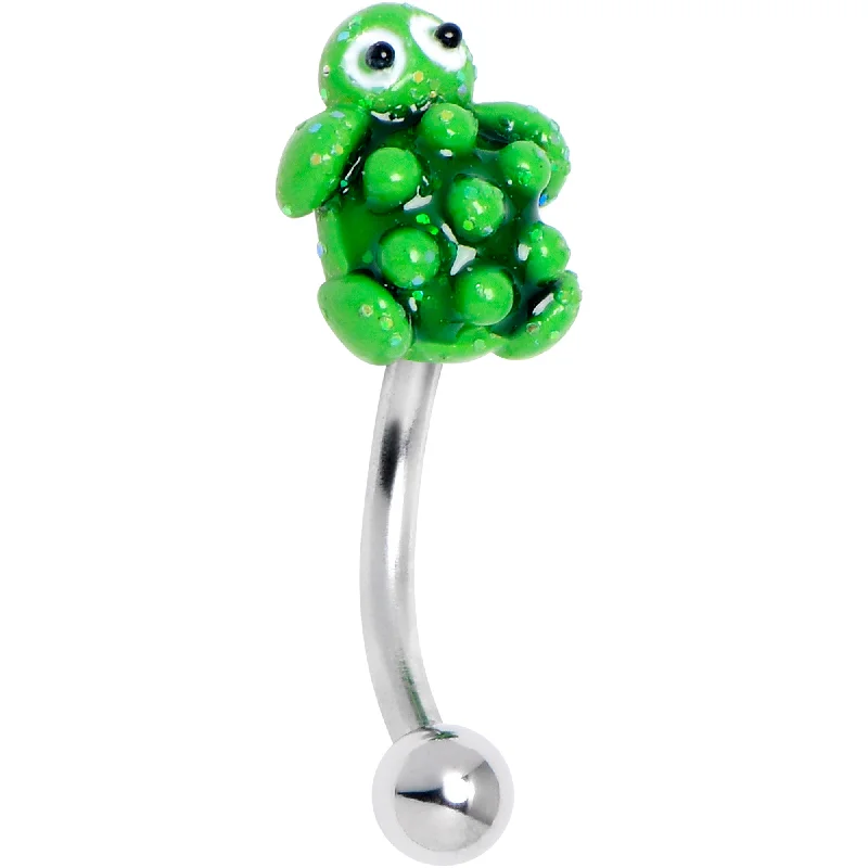 Women's Earrings – Elegant Designs for Every Personality--16 Gauge 5/16 Texture Turtle Curved Eyebrow Ring