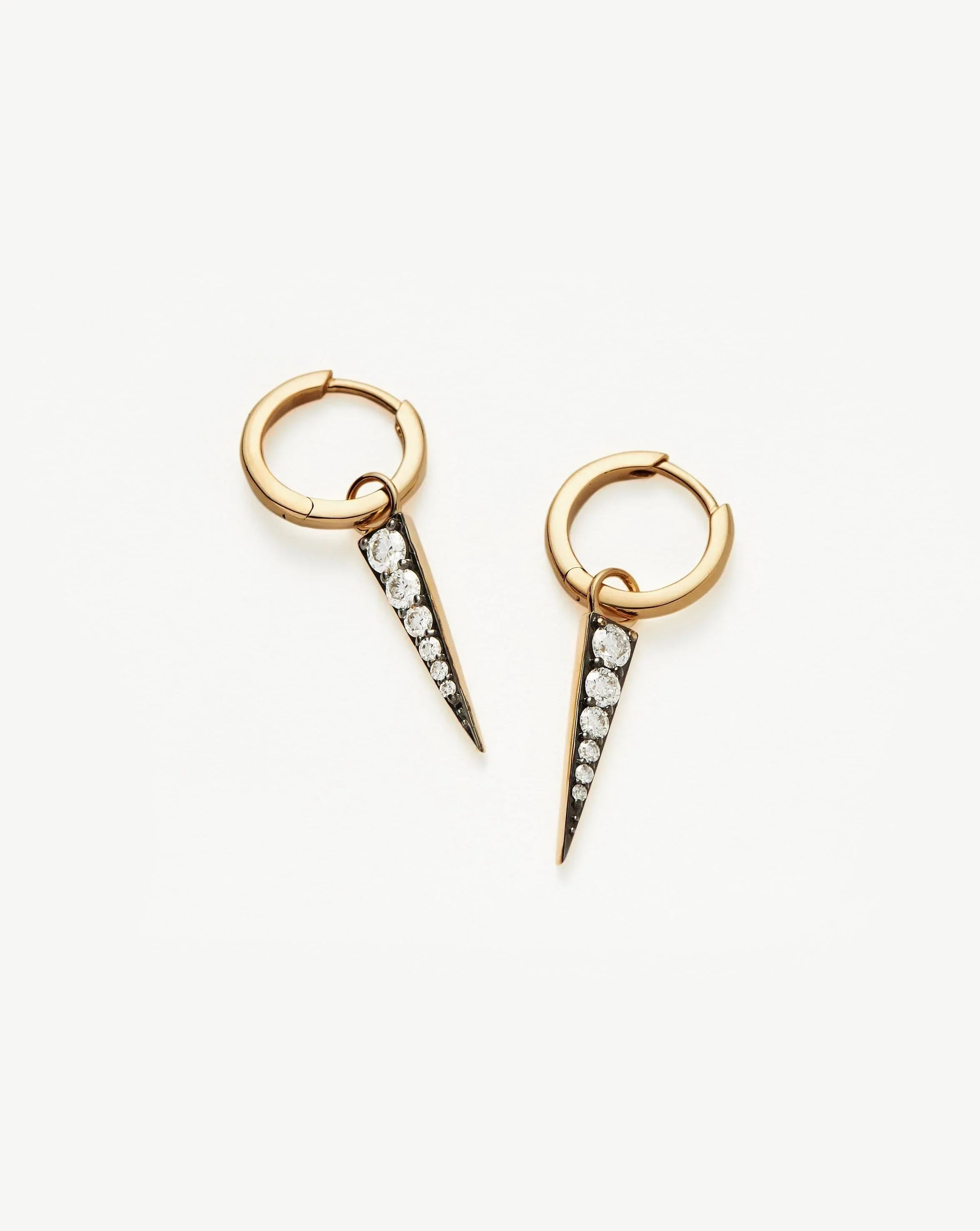 Women's Earrings – Elegant Designs for Every Personality--Fine Diamond Spike Charm Hoop Earrings