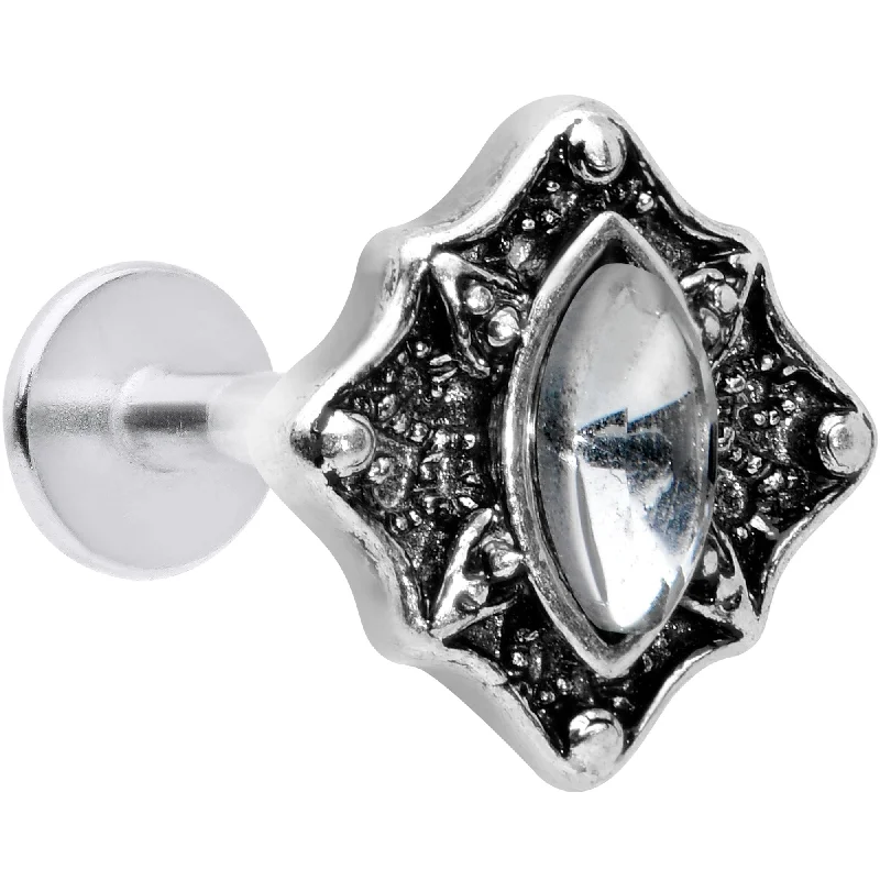 Classic Lip Rings for Elegant Piercings16 Gauge 5/16 Clear Gem Retro Rhombus Labret Monroe Tragus Classic Lip Rings for Elegant Piercings16 Gauge 5/16 Clear Gem Retro Rhombus Labret Monroe Tragus