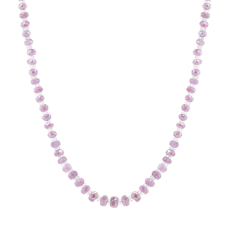 Shop Classic Women's Necklaces & Pendants with a Modern Twist-Pink Sapphire & Aquamarine Beaded Strand Necklace Shop Classic Women's Necklaces & Pendants with a Modern Twist-Pink Sapphire & Aquamarine Beaded Strand Necklace