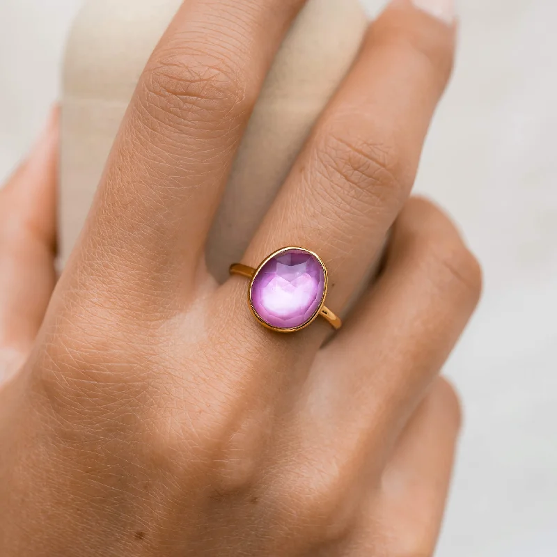 Chic Women's Rings for Fashion-Forward Looks-Deep Lavender Statement Ring - Window to my Soul Chic Women's Rings for Fashion-Forward Looks-Deep Lavender Statement Ring - Window to my Soul