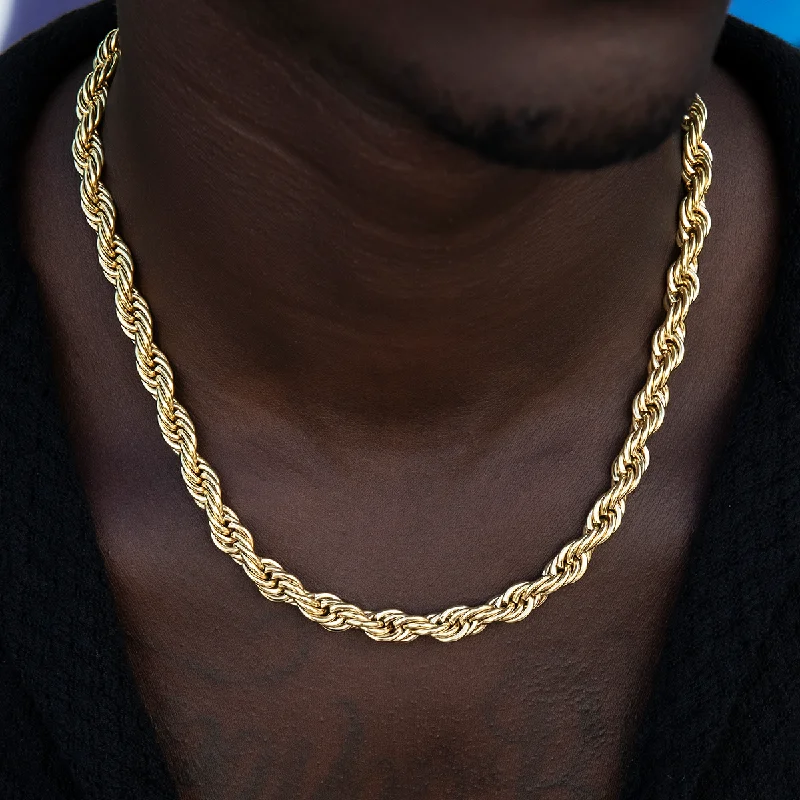 Exclusive Men's Necklaces & Pendants for the Modern Gentleman-Rope Chain in Yellow Gold- 8mm Exclusive Men's Necklaces & Pendants for the Modern Gentleman-Rope Chain in Yellow Gold- 8mm