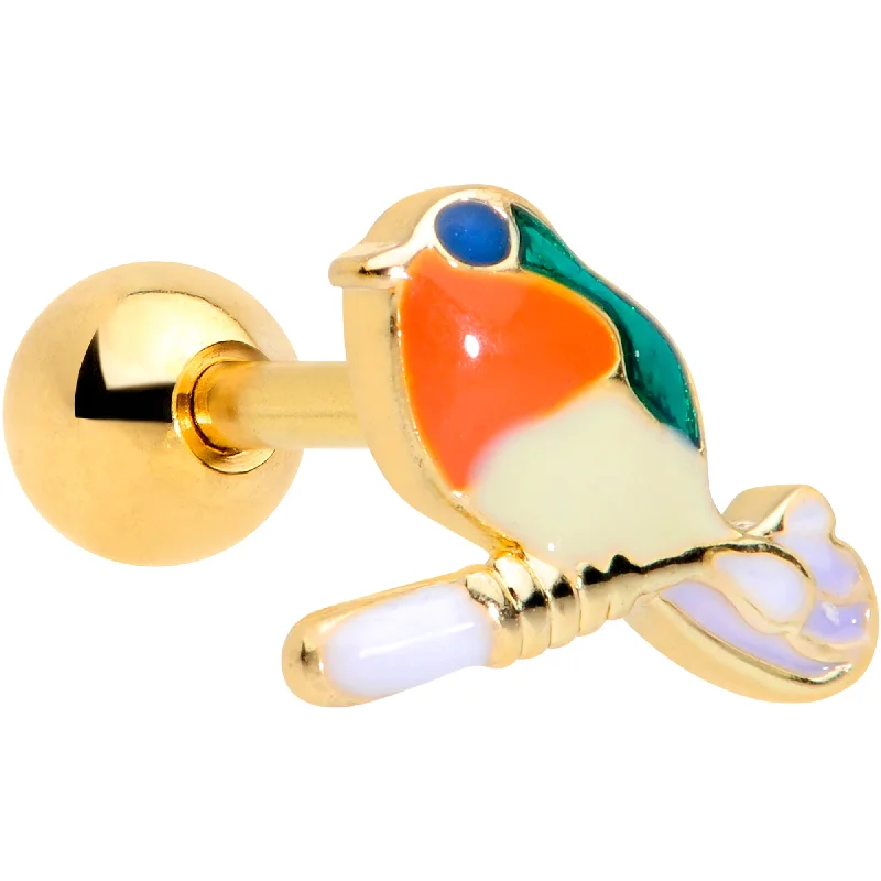Women's Earrings – Elegant Designs for Every Personality--16 Gauge 1/4 Green Gem Gold Tone Perched Bird Cartilage Tragus Women's Earrings – Elegant Designs for Every Personality--16 Gauge 1/4 Green Gem Gold Tone Perched Bird Cartilage Tragus
