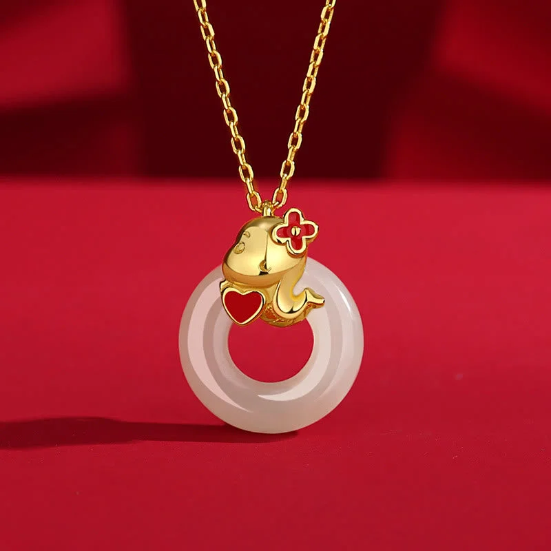 Shop Classic Women's Necklaces & Pendants with a Modern Twist-Buddha Stones Hetian Jade White Chalcedony Peace Buckle 925 Sterling Silver Year Of The Snake Prosperity Necklace Pendant Shop Classic Women's Necklaces & Pendants with a Modern Twist-Buddha Stones Hetian Jade White Chalcedony Peace Buckle 925 Sterling Silver Year Of The Snake Prosperity Necklace Pendant