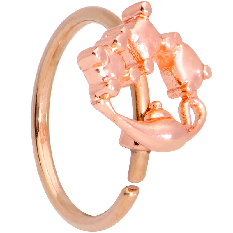 Nose Rings for Everyday Accessories -20 Gauge 5/16 Rose Gold Tone Magic Genie Lamp Nose Hoop Nose Rings for Everyday Accessories -20 Gauge 5/16 Rose Gold Tone Magic Genie Lamp Nose Hoop