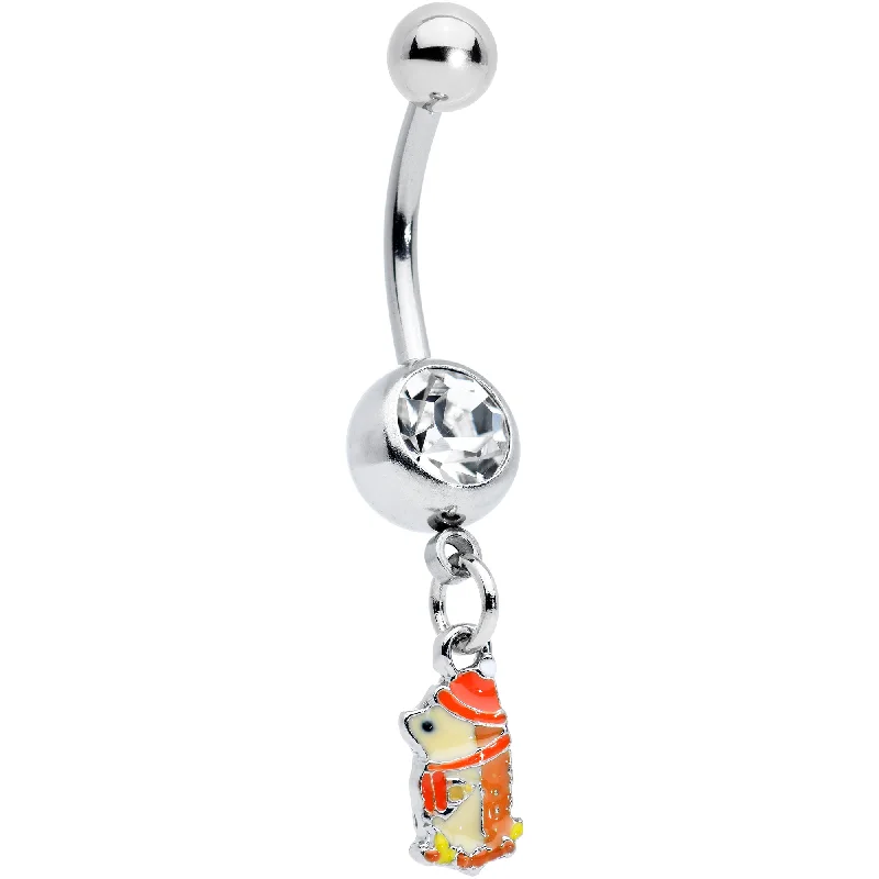 Stunning Belly Rings with Shiny Stones -Clear Gem Cozy Winter Hedgehog Dangle Belly Ring Stunning Belly Rings with Shiny Stones -Clear Gem Cozy Winter Hedgehog Dangle Belly Ring
