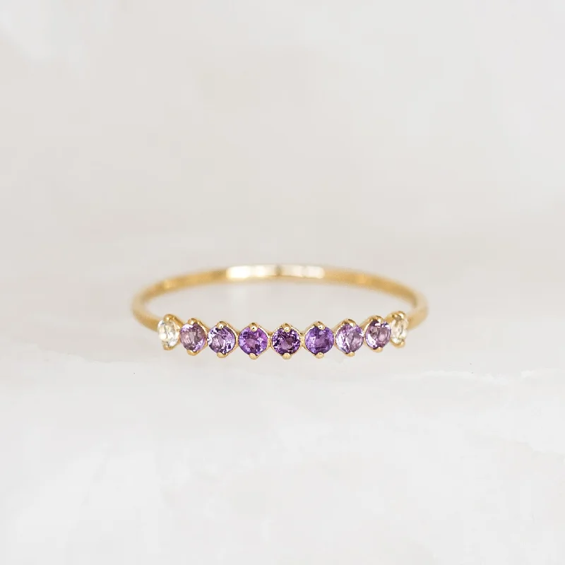 Chic Women's Rings for Fashion-Forward Looks-February Birthstone Ring 14k Gold - Ombre Amethyst