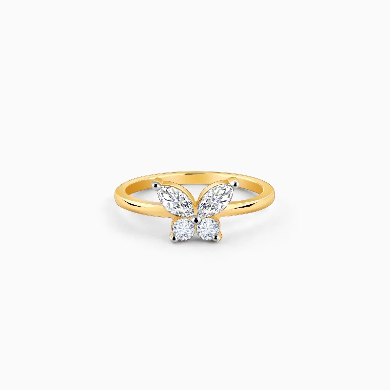 Chic Women's Rings for Fashion-Forward Looks-Gold Rebirth Diamond Ring