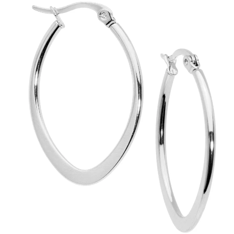 Women's Earrings – Elegant Designs for Every Personality--30mm Stainless Steel Oval Hoop Earrings