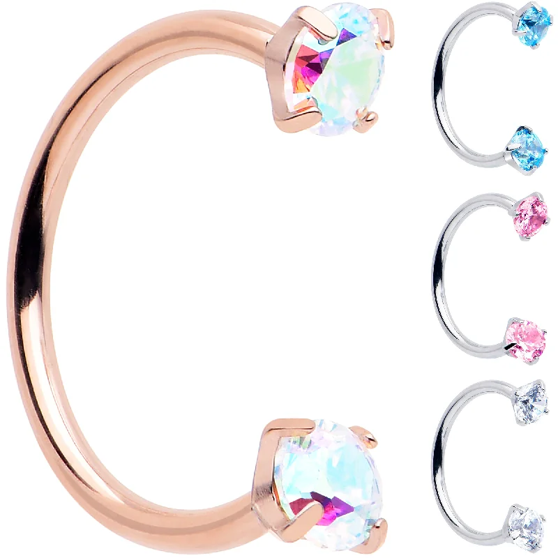 Adjustable Nose Rings -Double Gem Titanium Horseshoe Nose Ring - Internally Threaded Solid Titanium CZ Horseshoe Nose Hoop Adjustable Nose Rings -Double Gem Titanium Horseshoe Nose Ring - Internally Threaded Solid Titanium CZ Horseshoe Nose Hoop