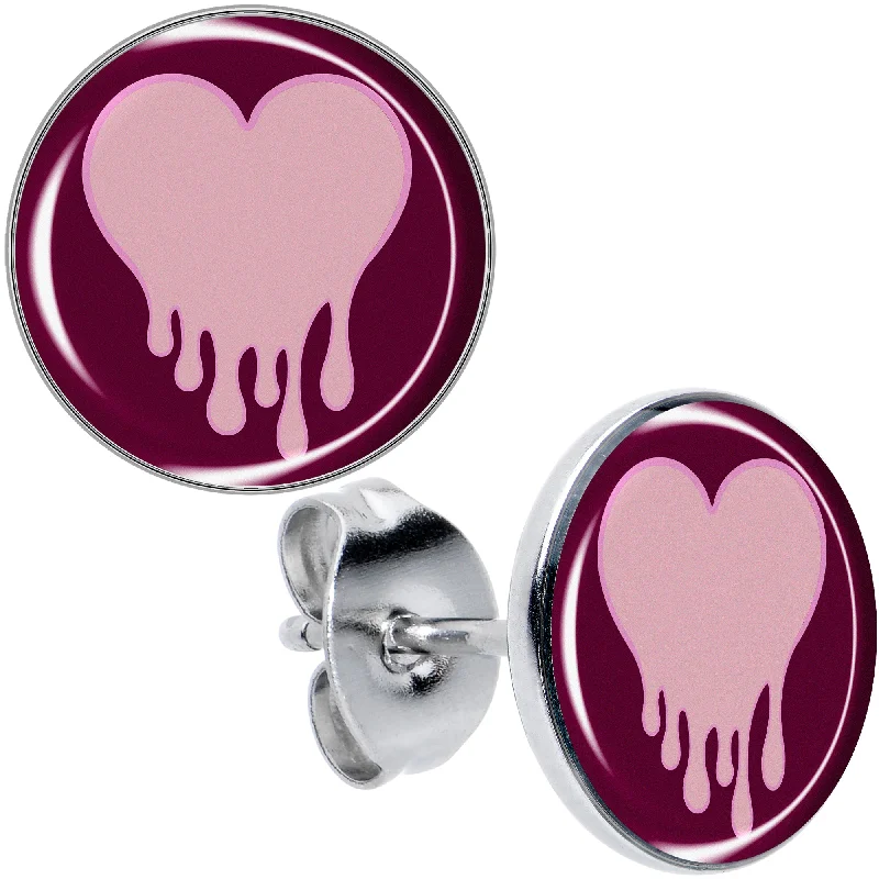 Women's Earrings – Elegant Designs for Every Personality--Pinkish Melting Heart Stud Earrings