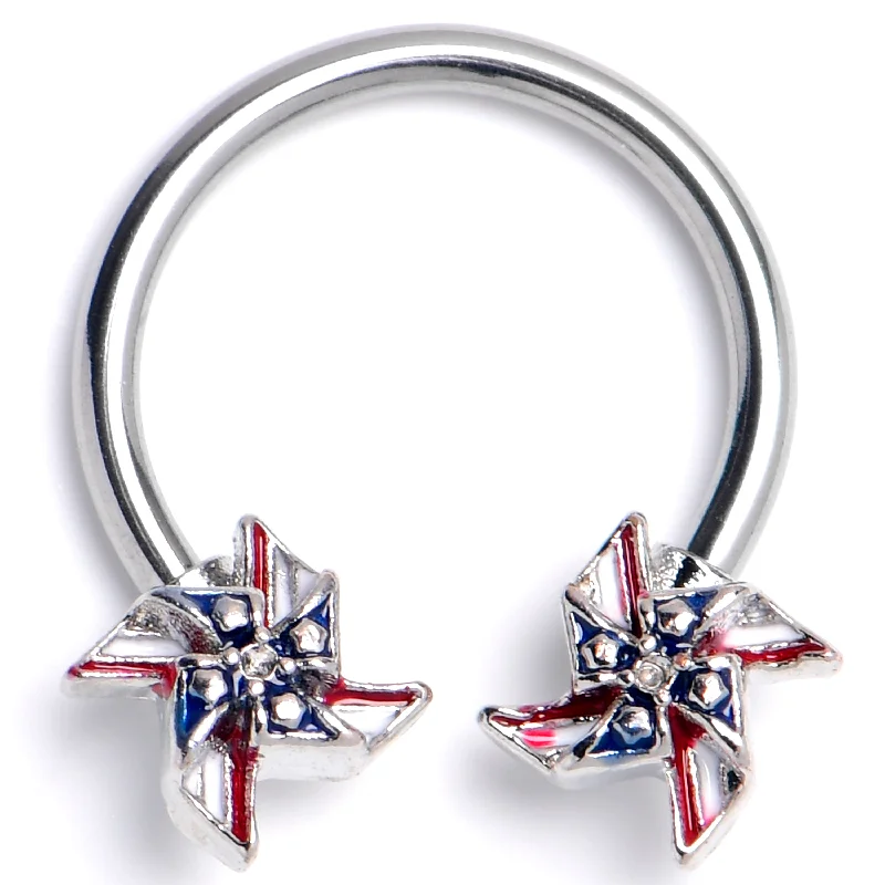 Women's Earrings – Elegant Designs for Every Personality--16 Gauge 3/8 Clear Gem Festive Pinwheel Horseshoe Circular Barbell Women's Earrings – Elegant Designs for Every Personality--16 Gauge 3/8 Clear Gem Festive Pinwheel Horseshoe Circular Barbell