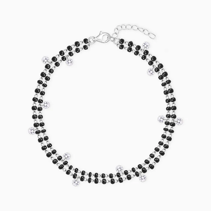 Silver Dazzling Zircon Mangalsutra Bracelet