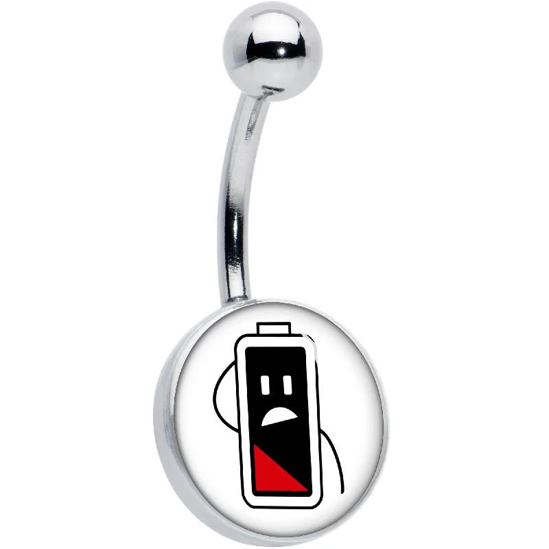Comfortable Belly Rings for Easy Wear -Battery Empty Belly Ring