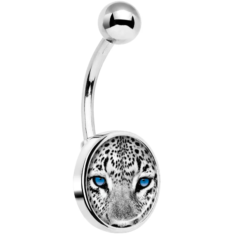 Stylish Belly Rings for Chic and Modern Fashion -Black White Leopard Eyes Belly Ring Stylish Belly Rings for Chic and Modern Fashion -Black White Leopard Eyes Belly Ring