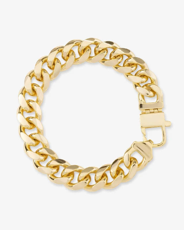 Fashionable Bracelets for Men with Custom Options-Julian Cuban Chain Bracelet 10.8mm - Gold Fashionable Bracelets for Men with Custom Options-Julian Cuban Chain Bracelet 10.8mm - Gold
