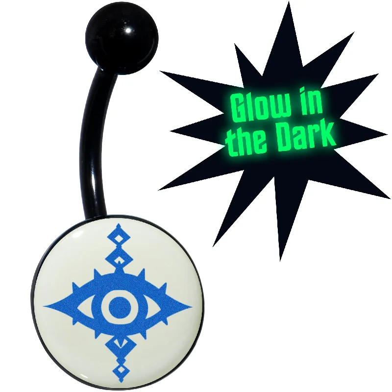 Comfortable Belly Rings with Stunning Detail -Black Anodized Glow in the Dark Evil Eye Belly Ring Comfortable Belly Rings with Stunning Detail -Black Anodized Glow in the Dark Evil Eye Belly Ring