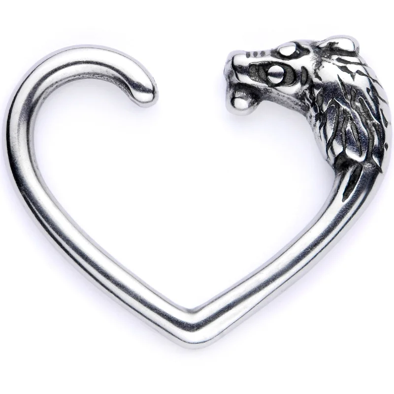 Women's Earrings – Elegant Designs for Every Personality--16 Gauge 3/8 Lion Tamer Left Heart Closure Ring