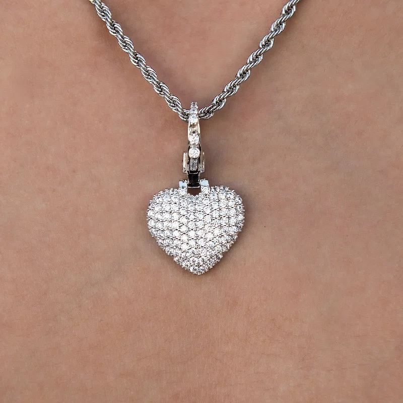 Shop Classic Women's Necklaces & Pendants with a Modern Twist-Pave Heart Clip On Pendant Shop Classic Women's Necklaces & Pendants with a Modern Twist-Pave Heart Clip On Pendant