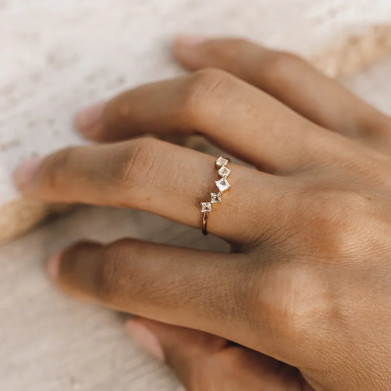 Chic Women's Rings for Fashion-Forward Looks-White Topaz Ring - Aurora